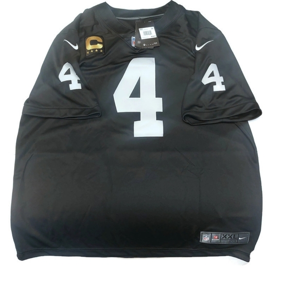Nike Las Vegas Raiders Jersey Mens Size XXL Field Black Silver Derek Carr #4 - Picture 1 of 9